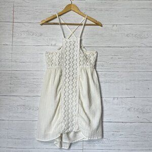 O'Neill Dress Womens Size Medium Ivory Shelby Gauzy Embroidered Babydoll Summer